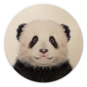 Holzbild Sisi & Seb - Baby Panda - Rund 