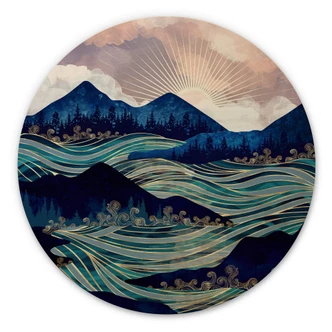 Holzbild SpaceFrog Designs - Meerestreiben - Rund Holzbild SpaceFrog Designs - Meerestreiben - Rund