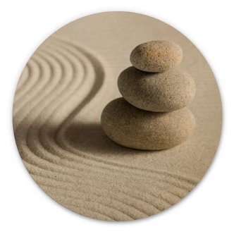 Tableau sur bois Stone in Sand 2 - Rond 
