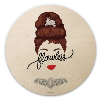 Tableau sur bois rond Tohmé - Flawless Audrey 
