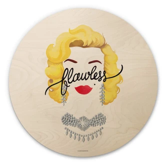 Holzbild Tohmé - Flawless Marilyn - Rund 