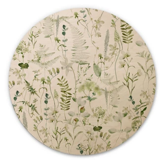 Wandcirkel Hout Kruiden en wilde bloemen - UN Designs 