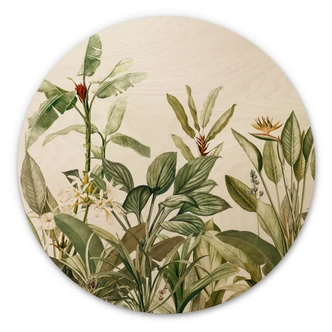Holzbild Tropische Botanik - UN Designs - Rund Holzbild Tropische Botanik - UN Designs - Rund