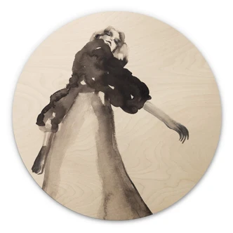 Wood Print Verbaan - Right where you are - Round 