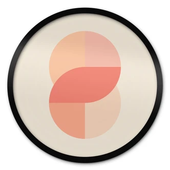 Poster Geometrische vormen in oranje-roze - 1X Studio 