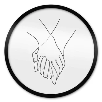 Ronde Poster 1X Studio - Line Art Hand in Hand 