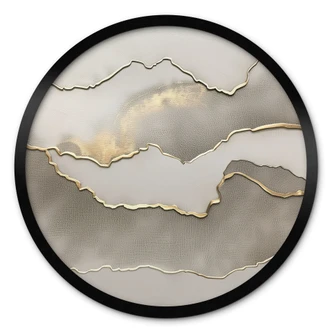 Poster Abstract landschap met metallic kleuren - Alma 