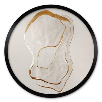 Poster astratto in oro e beige - Alma - Rotondo Poster astratto in oro e beige - Alma - Rotondo