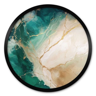 Poster Elegantie van de oceaan - Gouden stromen - Alpenglow Workshop - Rond 