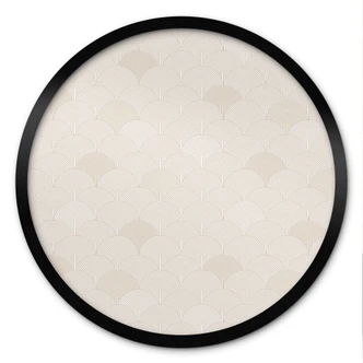 Poster Abstracte halve cirkels in zacht beige - Bloemdecor - Rond 