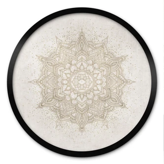 Poster Boho Ornament in Leinenoptik, Mandala - Bloomery Decor - Rund 