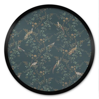 Poster Exotische Vögel im Wald - Bloomery Decor - Rund 