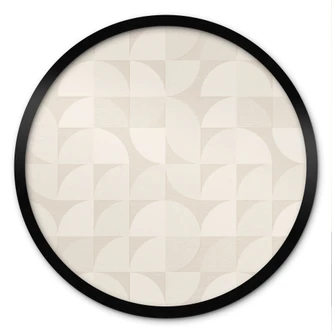 Halve cirkel poster in retro-stijl - Bloemdecor - Rond 