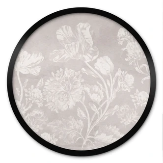 Poster Wildblumen in Kreide-Optik Beige - Bloomery Decor - Rund 