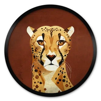 Poster Braun - Gepard - Rund 