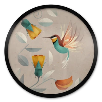 Póster Cuadro Pájaro - Colibrí Redondo - Marrón 