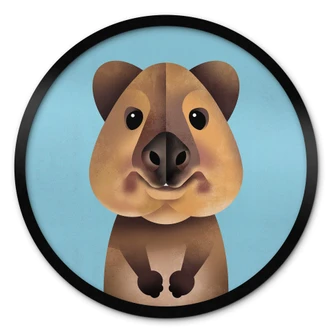 Póster Quokka - Póster infantil redondo - Marrón 