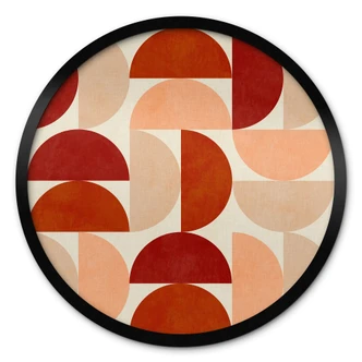 Poster Abstrakte Halbkreise in warmen Naturtönen - Bré - Rund 