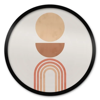 Poster Abstract evenwicht - Retro bogen en cirkels - Costa 