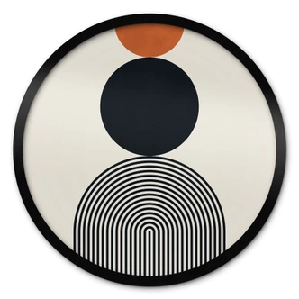 Poster Abstracte lijnen en cirkels in harmonie - Costa - Rond 