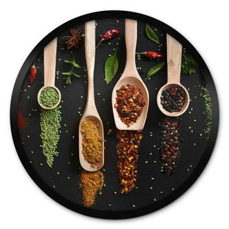 Poster Herbes et épices sur une cuillère en bois - Dingemans 
