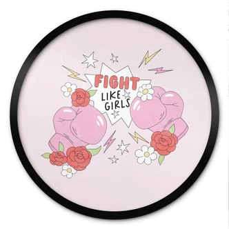 Poster Fight Like Girls - Feministische Macht - Rond 