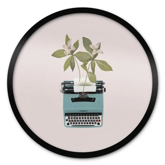 Poster Frida Floral Studio - Botanische Schreibmaschine - Rund 