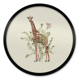 Poster Florale Giraffe - Frida Floral Studio - Rund 