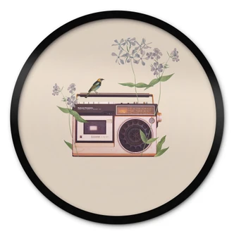 Poster Retro Radio floral - Frida Floral Studio - Rund 