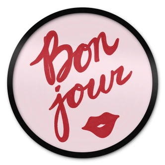 Póster Bonjour con boca que besa - Fritsch - Redondo 