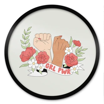 Poster Girl Power Bloemen Verklaring - Rond 
