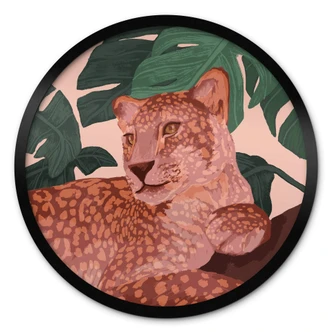 Poster Goed Blauw - Goldener Panther - Rund 