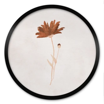 Abstrakt plakat med vilde blomster - Goed Blauw - Round 