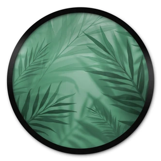 Poster met groene palmbladeren - Rond 