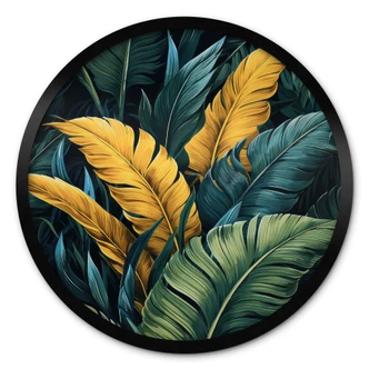 Poster Bunte Palmenblätter - Jaszke - Rund 