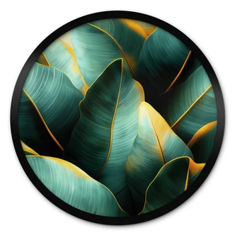 Poster Exotische Bananenblätter - Jaszke - Rund 