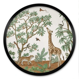 Poster Wimmelbild Dschungeltiere - Kikki Belle - Rund 