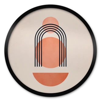 Plakat Abstrakt geometri i ferskenfarver - Kubistika Plakat Abstrakt geometri i ferskenfarver - Kubistika