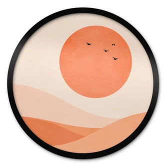 Plakat Harmonisk landskab orange - Kubistika Plakat Harmonisk landskab orange - Kubistika