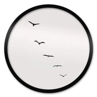 Ronde Poster Kubistika - Vliegende Vogels 