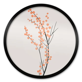 Plakat Ferskenfarvede kirsebærblomster - Kubistika Plakat Ferskenfarvede kirsebærblomster - Kubistika