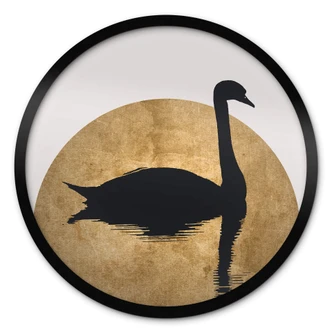 Ronde Poster Kubistika - Zwanenmeer bij Volle Maan 