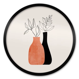 Plakat Vaser i sort og orange - Kubistika Plakat Vaser i sort og orange - Kubistika