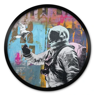 Poster Astronaut met duif - Kuryliuk - Rond 