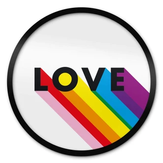 Poster LGBTQIA+ Love Regenbogen - Rund 