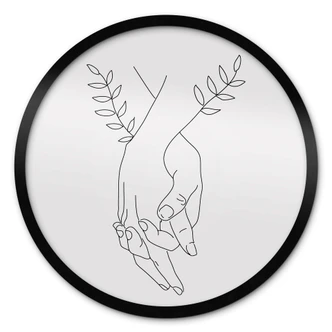 Poster Line Art - Geliefden die elkaars hand vasthouden - Lizde 