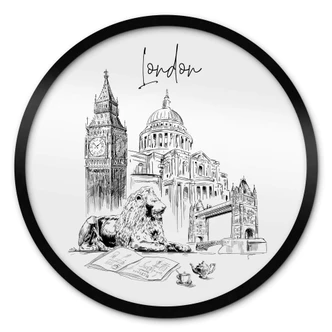 Plakat Londyn - Czarno-biały - Okrągły - Pokochaj swoje miasto 