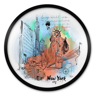 Poster rond Love your City - New York Statue de la Liberté 