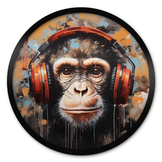 Poster DJ-aap met hoofdtelefoon - Magnusson 