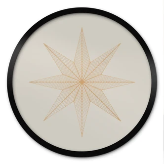 Poster Geometrische gouden ster - Magnusson - Rond Poster Geometrische gouden ster - Magnusson - Rond